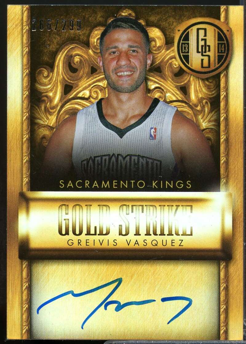 Greivis Vasquez /299 2013-14 Panini Gold Standard Gold Strike Autograph #41  Image 1