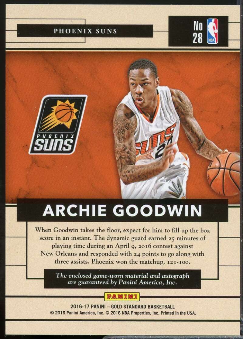 Archie Goodwin /149 2016-17 Gold Standard Gold Strike Jersey Autographs #28  Image 2