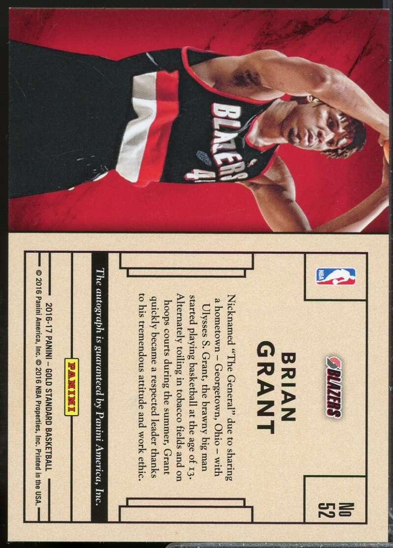 Brian Grant /99 Card 2016-17 Panini Gold Standard Mother Lode Autographs #52  Image 2