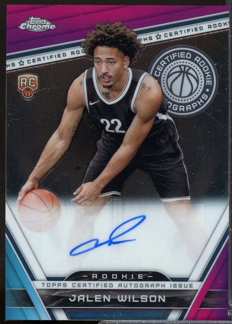 Jalen Wilson Card 2023-24 Topps Chrome Rookie Autographs #CRAJW  Image 1
