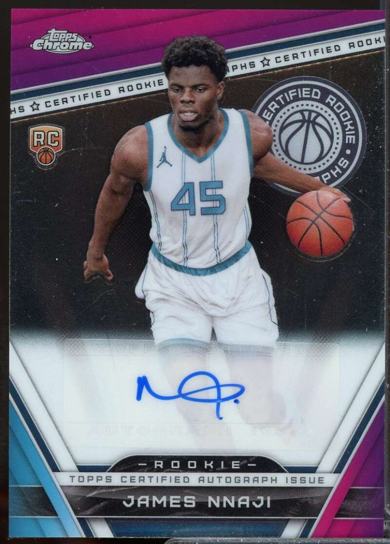 James Nnaji Card 2023-24 Topps Chrome Rookie Autographs #CRAJN  Image 1