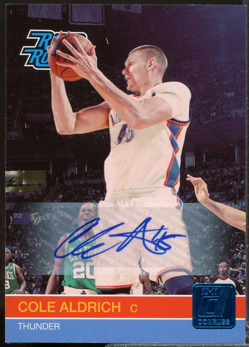 Cole Aldrich /399 Card 2010-11 Donruss Rated Rookie Autograph #238  Image 1