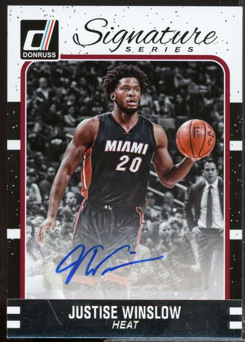 Justise Winslow Card 2016-17 Donruss Signature Series Autograph #36  Image 1