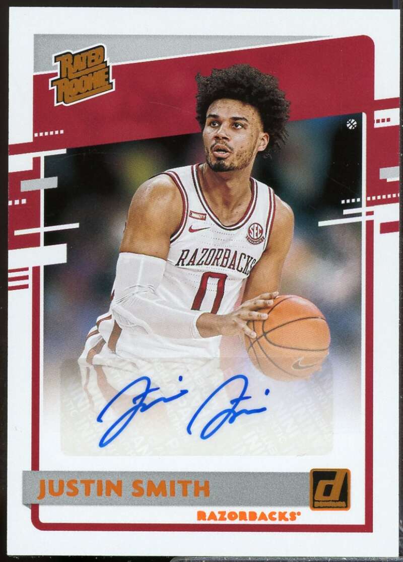 Justin Smith 2021-22 Chronicles Draft Donruss Rated Rookie Autograph Orange #11  Image 1