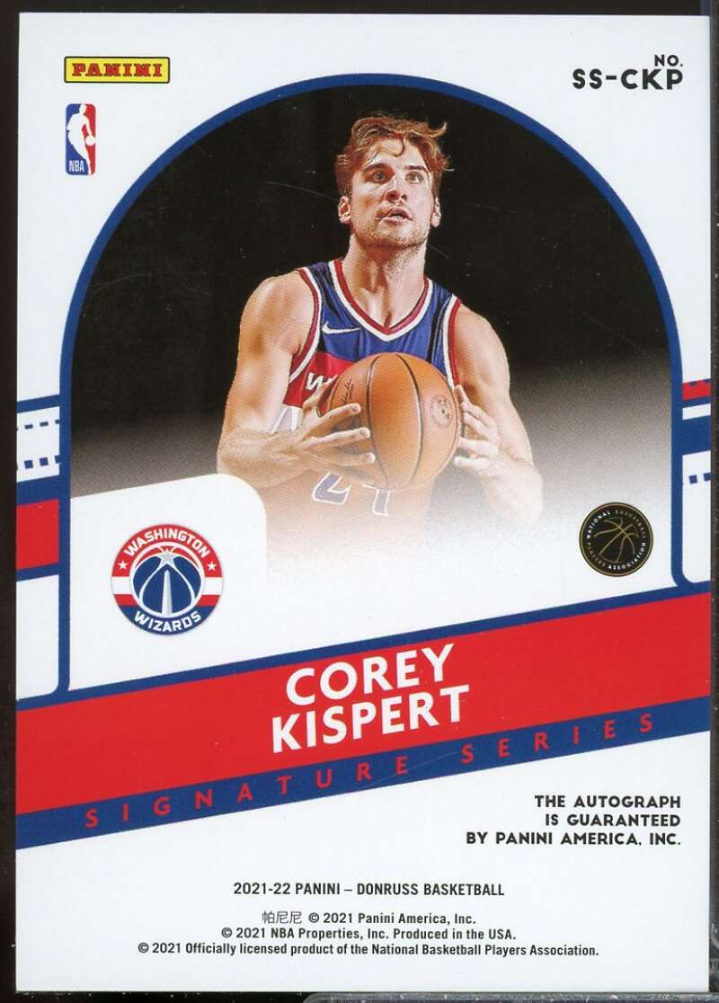 Corey Kispert Rookie Card 2021-22 Donruss Signature Series Autograph #77  Image 2