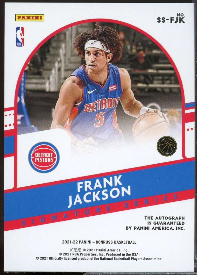 Frank Jackson Card 2021-22 Donruss Signature Series Autograph #47  Image 2