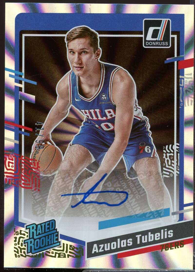Azuolas Tubelis /99 2023-24 Donruss Rated Rookies Autograph Holo Laser #259  Image 1