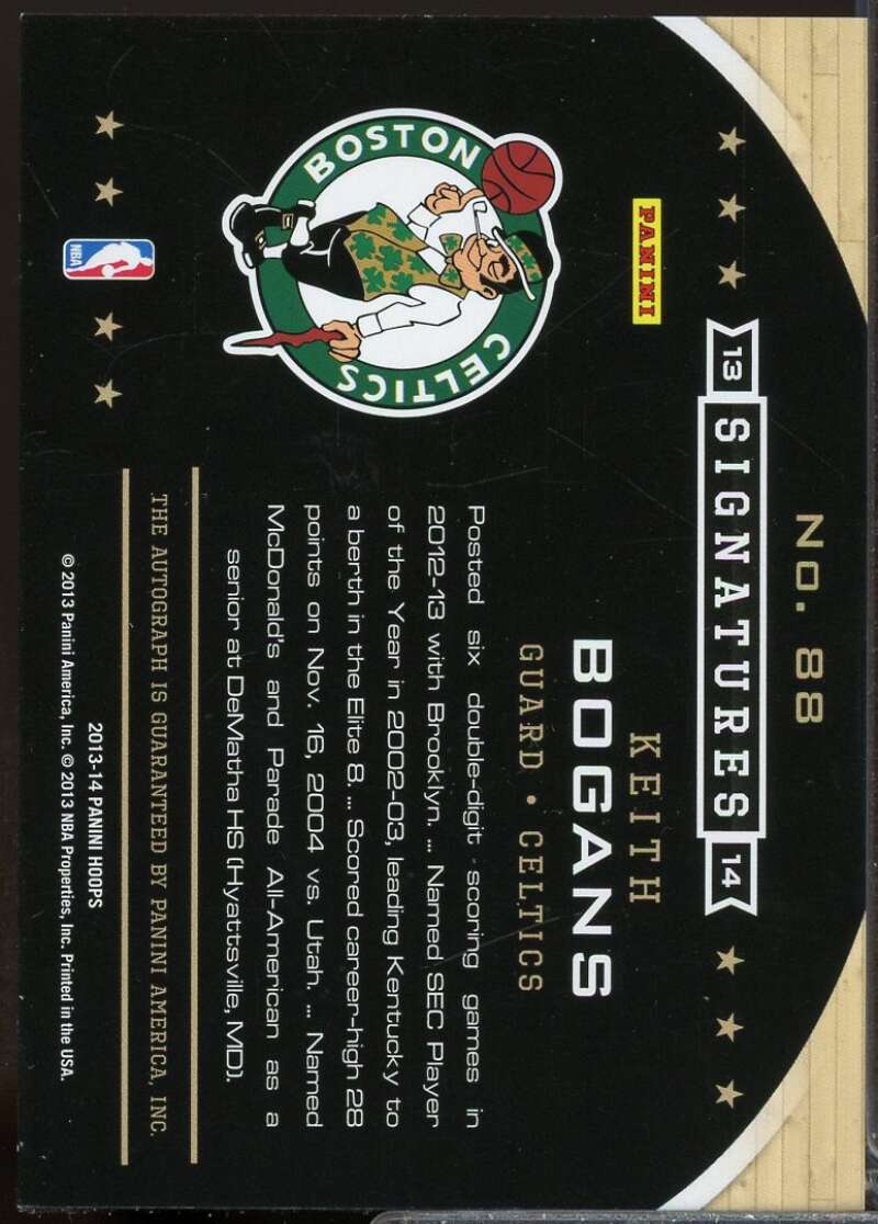 Keith Bogans Card 2013-14 Hoops Signatures Autographs #88  Image 2