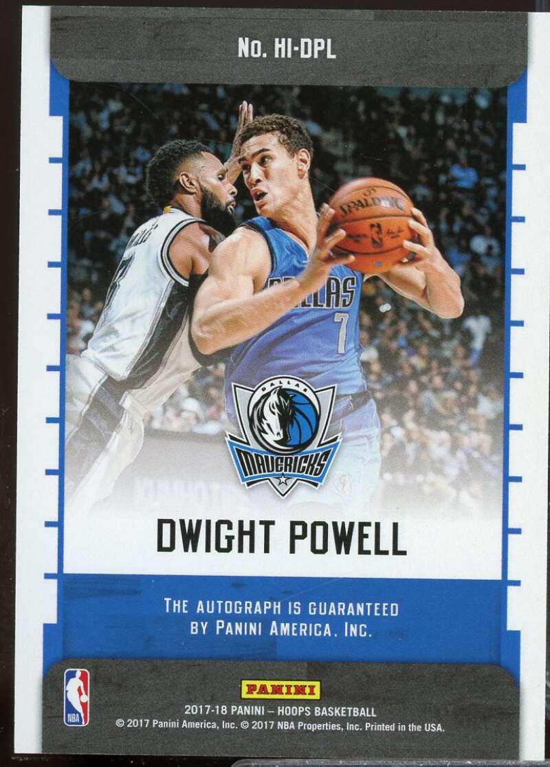 Dwight Powell Card 2017-18 Hoops Ink Autograph #10  Image 2