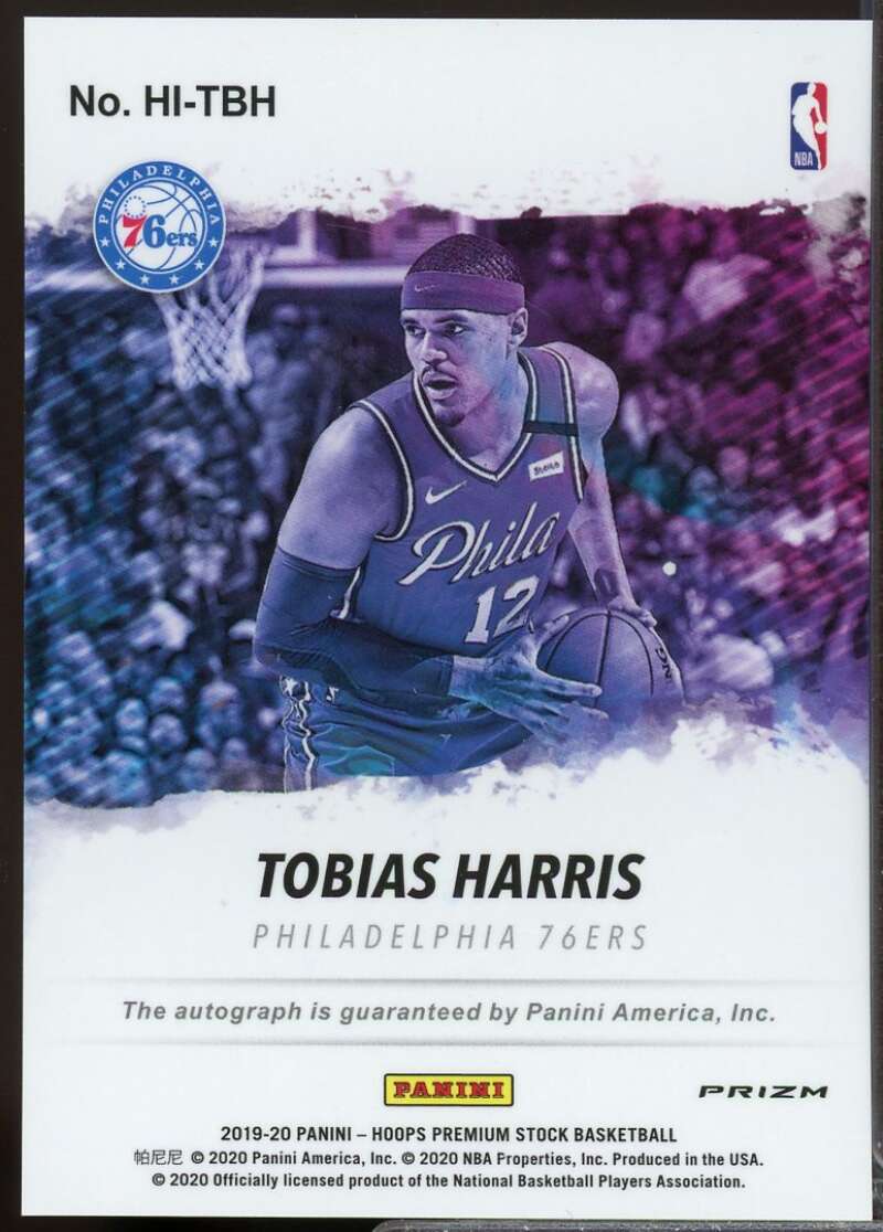 Tobias Harris Card 2019-20 Hoops Premium Stock Hoops Ink Autograph Flash #29  Image 2