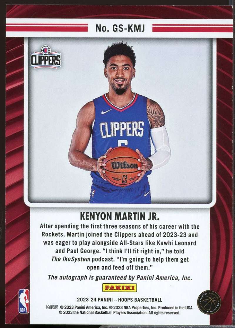 Kenyon Martin Jr. Card 2023-24 Hoops Great SIGnificance Autograph #10  Image 2
