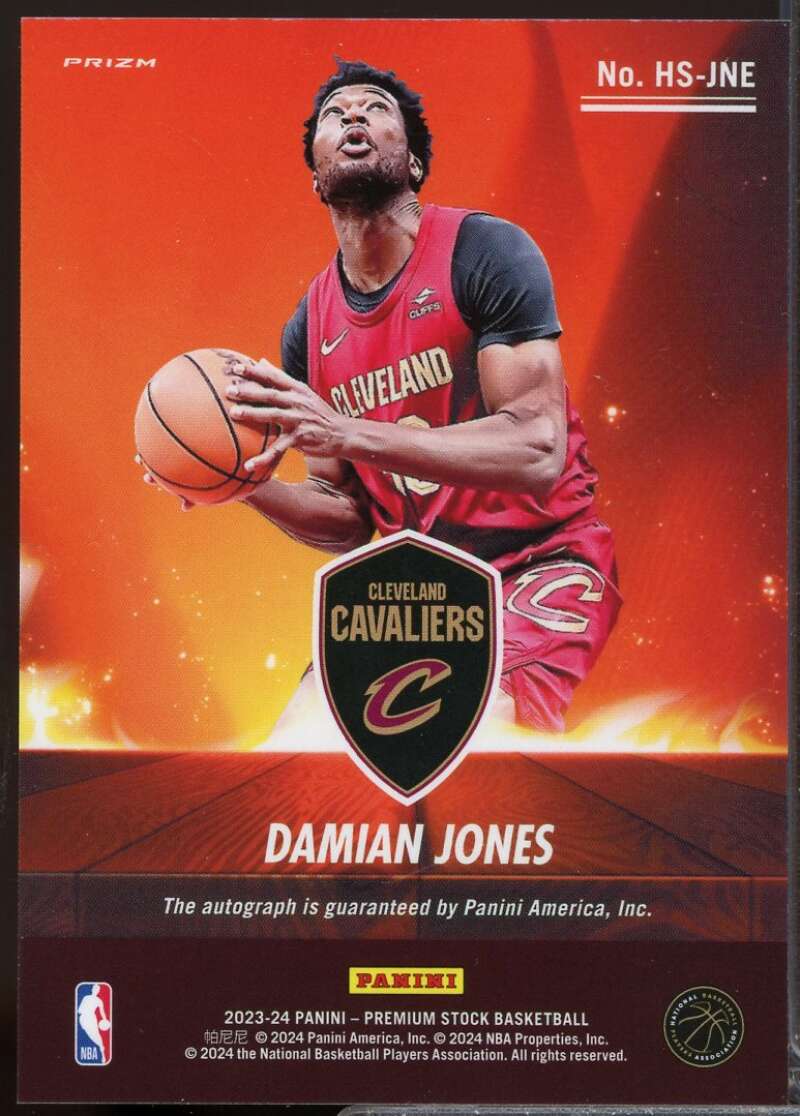Damian Jones Card 2023-24 Hoops Premium Stock Hot Signatures Autograph #6  Image 2