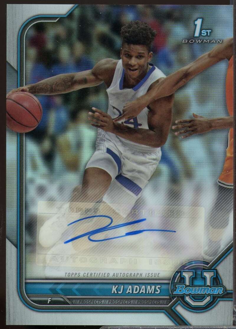 KJ Adams Card 2021-22 Bowman Chrome University Autographs #BCPAKA  Image 1