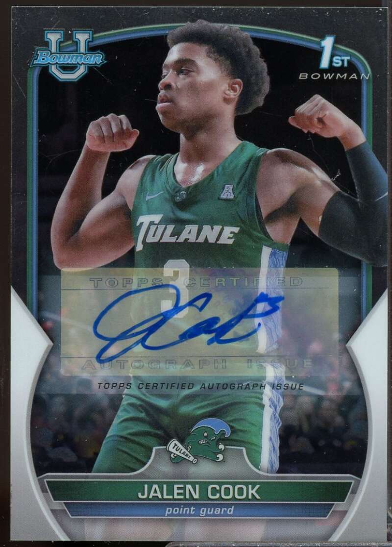 Jalen Cook Card 2022-23 Bowman Chrome University Prospect Autographs #25  Image 1