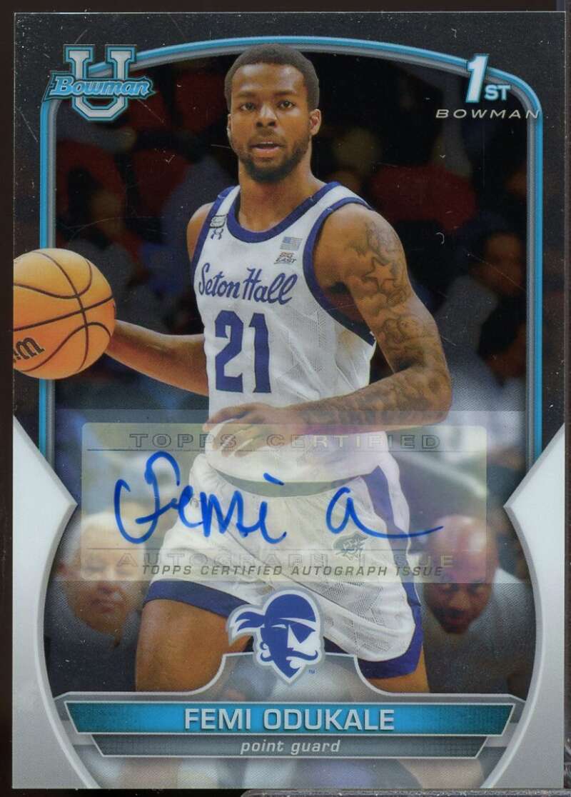 Femi Odukale Card 2022-23 Bowman Chrome University Prospect Autographs #20  Image 1