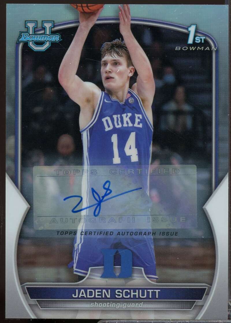 Jaden Schutt 2022-23 Bowman Chrome University Prospect Autograph Refractors #75  Image 1