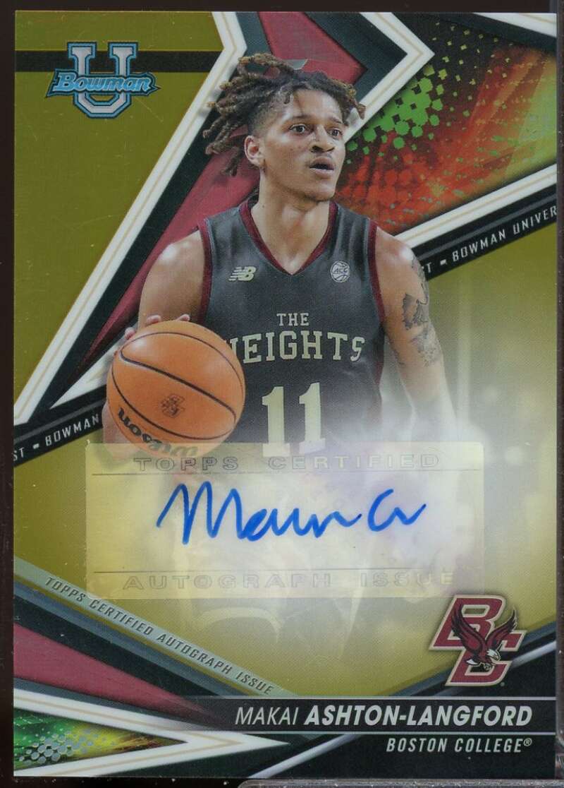 Makai Ashton-Langford 2022-23 Bowman Best University 22 Auto Gold Refractor #M  Image 1
