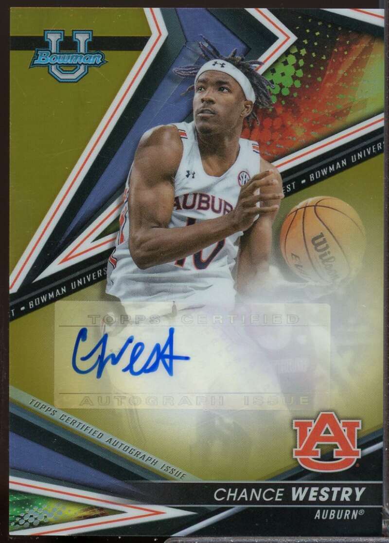 Chance Westry 2022-23 Bowman's Best University '22 Auto Gold Refractor #CWE  Image 1