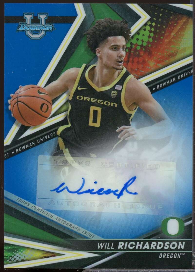 Will Richardson 2022-23 Bowman's Best University 22 Auto Blue Refractor #WR  Image 1