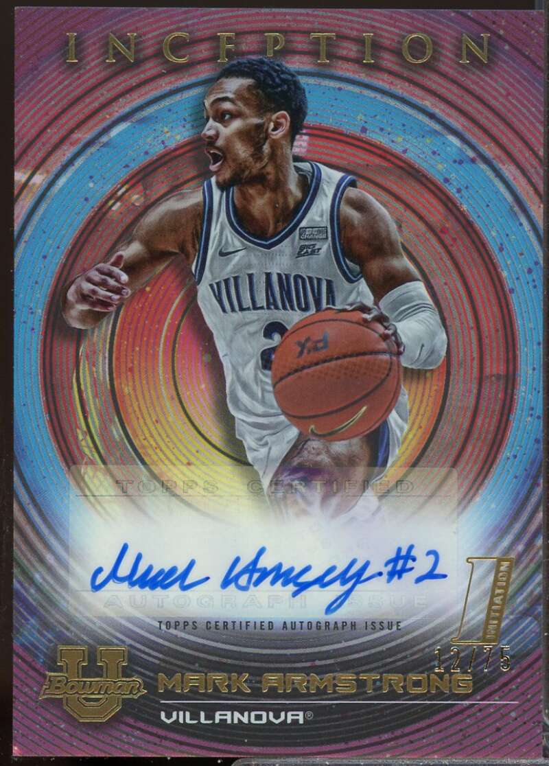 Mark Armstrong 2022-23 Bowman Inception University Autographs Fuchsia Foil #MAG  Image 1