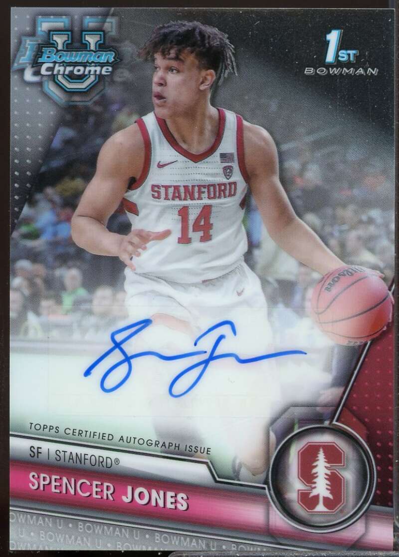 Spencer Jones Card 2023-24 Bowman Chrome University Prospect Autographs #BCPASJ  Image 1