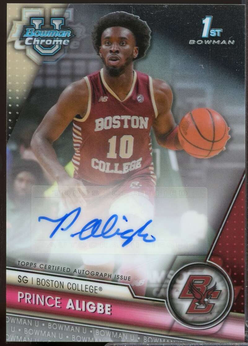 Prince Aligbe Card 2023-24 Bowman Chrome University Prospect Autographs #BCPAPA  Image 1
