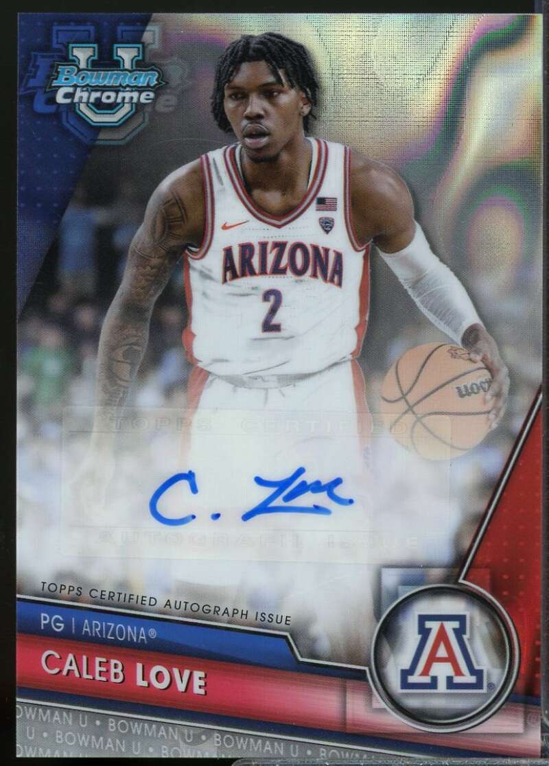 Caleb Love 2023-24 Bowman Chrome University Prospect Auto Lava Refractor #CLO  Image 1