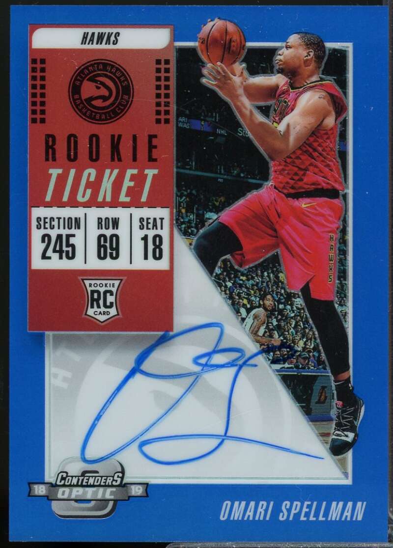 Omari Spellman Rookie /99 2018-19 Panini Contenders Optic Autograph Blue #122  Image 1
