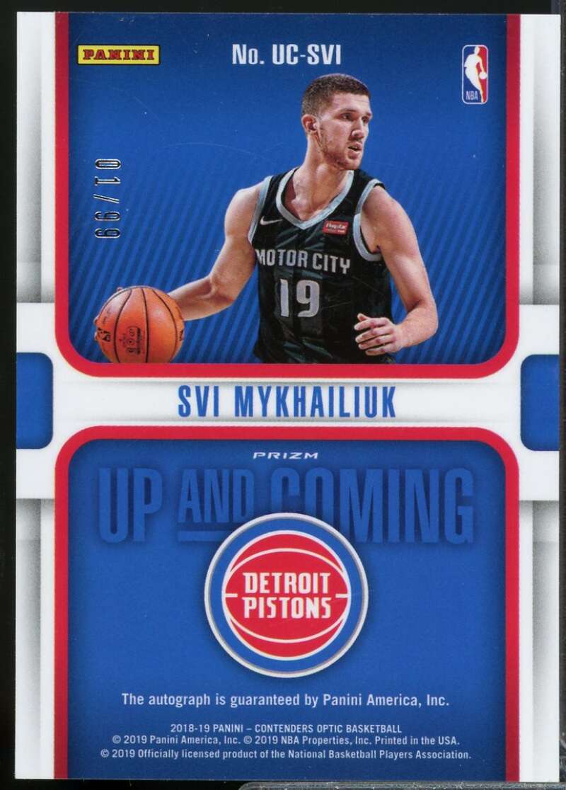 Svi Mykhailiuk Rookie 2018-19 Panini Contenders Optic Up Coming Autographs #15  Image 2