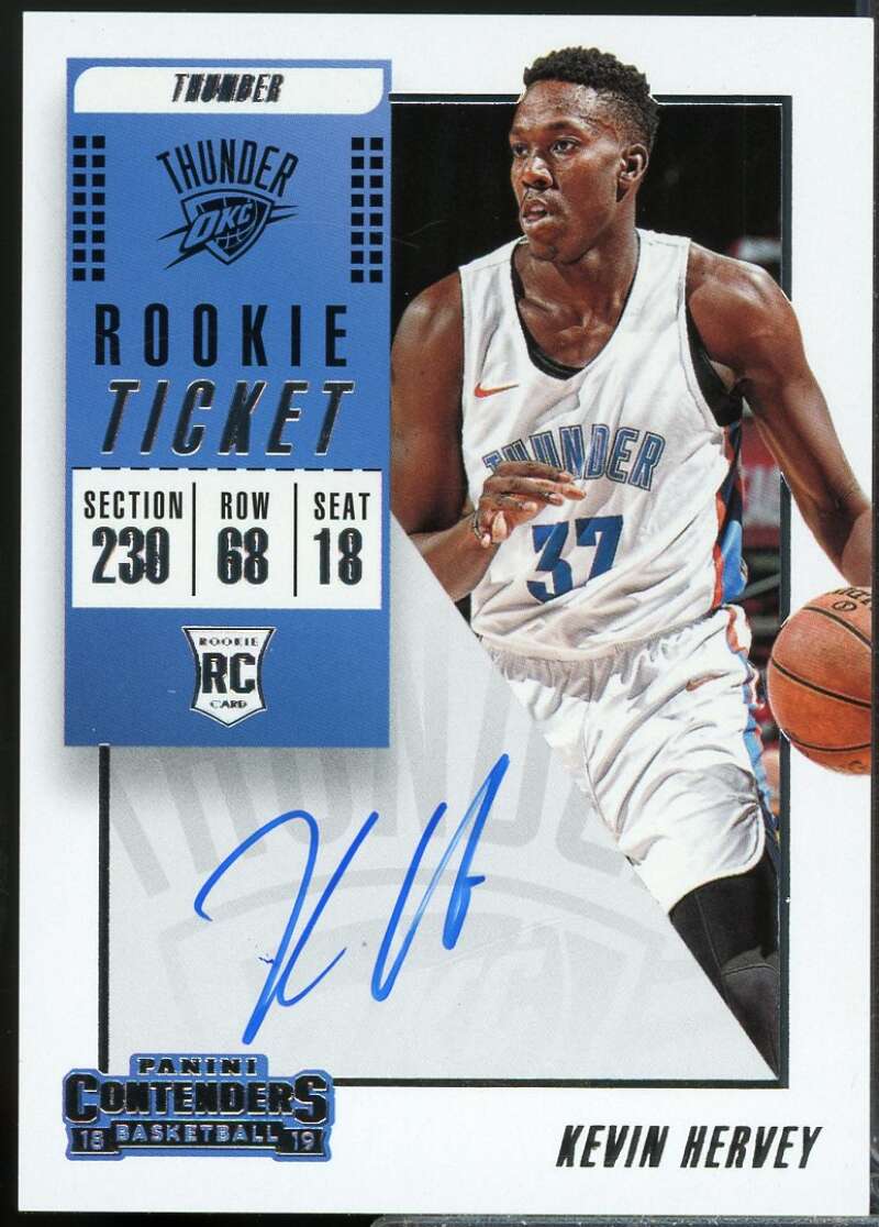 Kevin Hervey Rookie Card 2018-19 Panini Contenders Autograph #116  Image 1