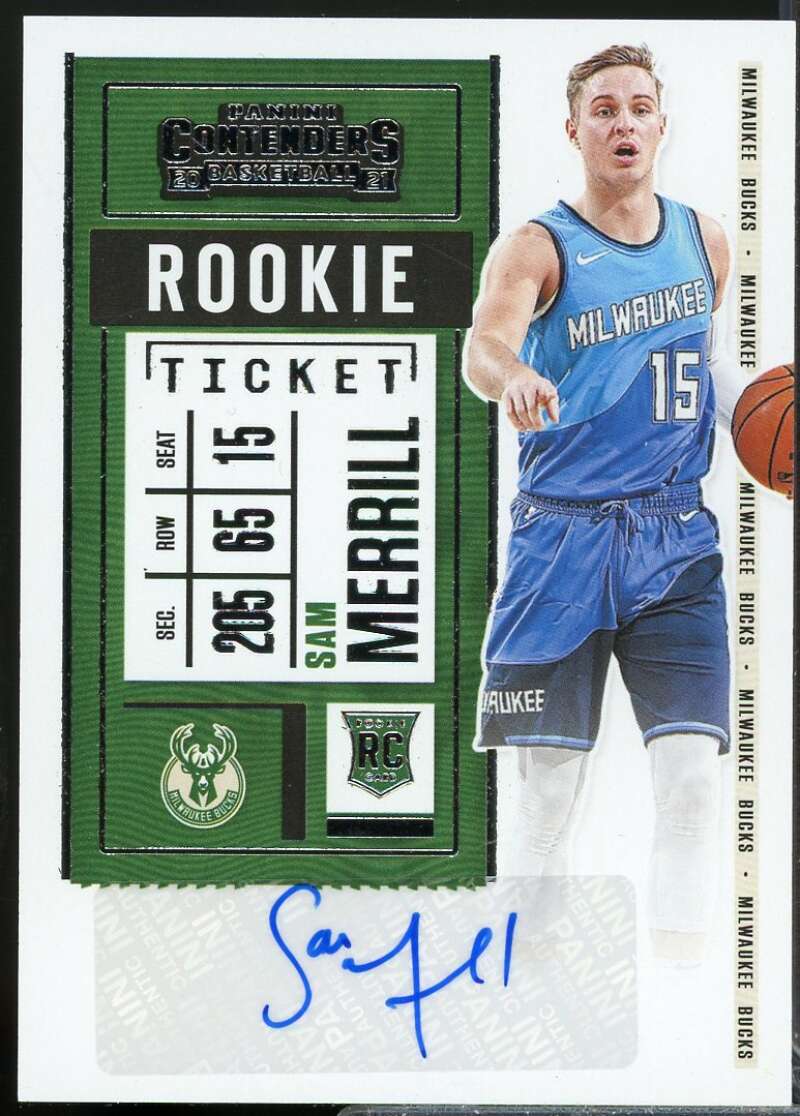 Sam Merrill Rookie Card 2020-21 Panini Contenders Autograph #153  Image 1