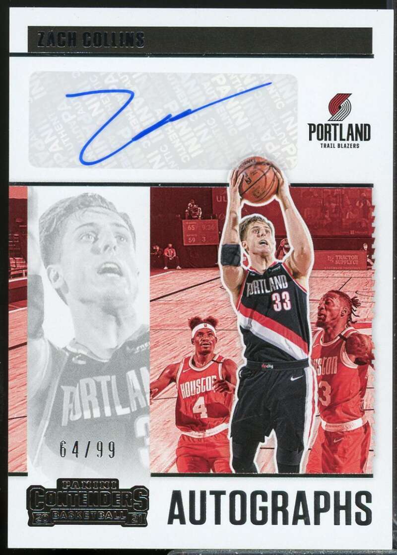 Zach Collins /99 Card 2020-21 Panini Contenders Autographs #37  Image 1