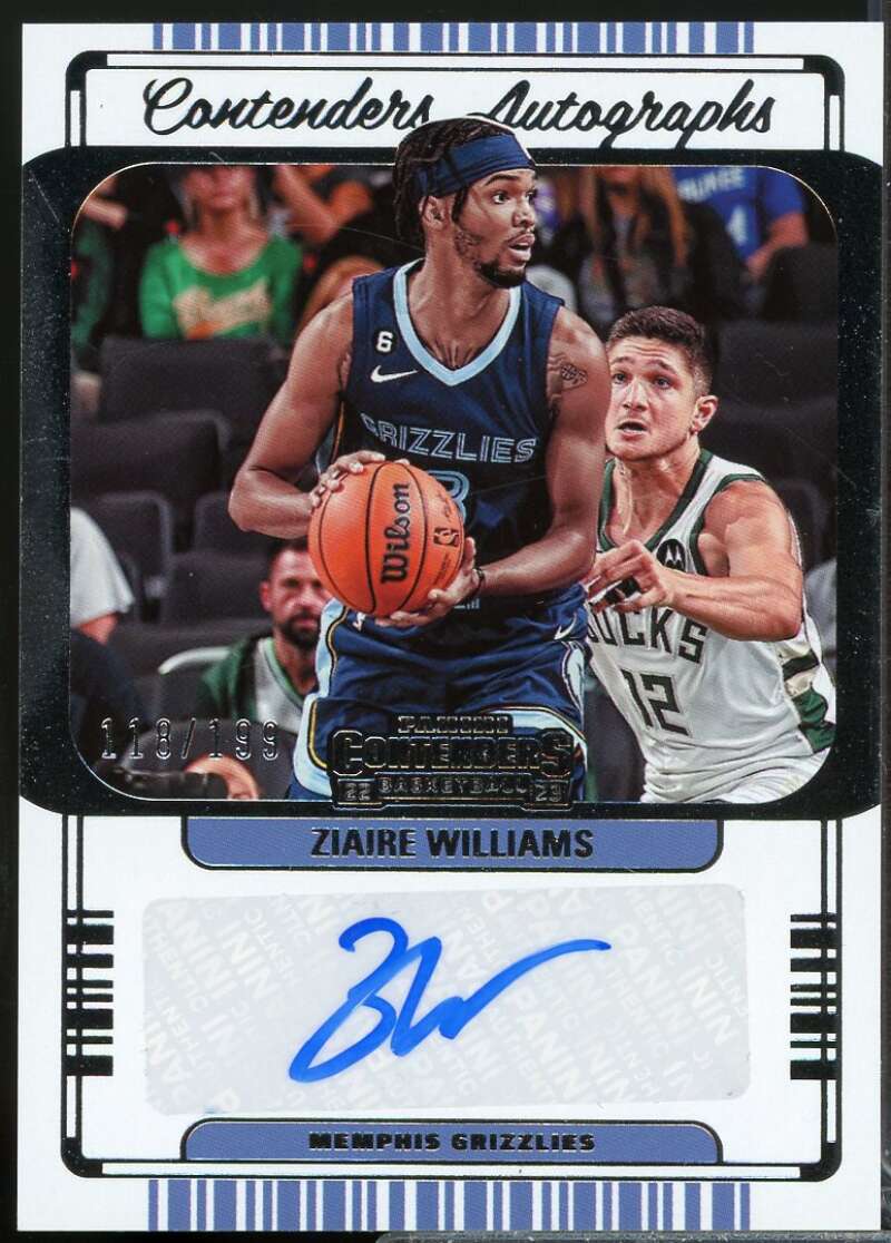 Ziaire Williams /199 Card 2022-23 Panini Contenders Contenders Autographs #22  Image 1