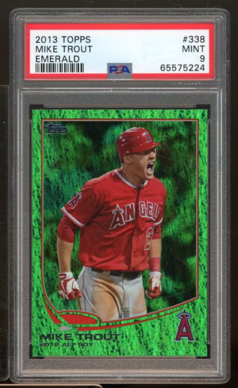 Mike Trout Card 2013 Topps Emerald #338 PSA 9 Image 1