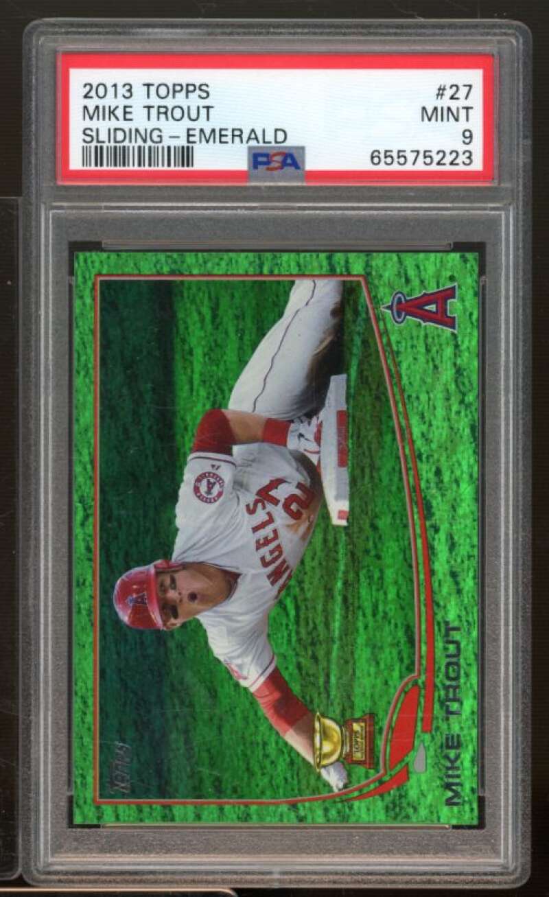Mike Trout Card 2013 Topps Emerald #27 PSA 9 Image 1