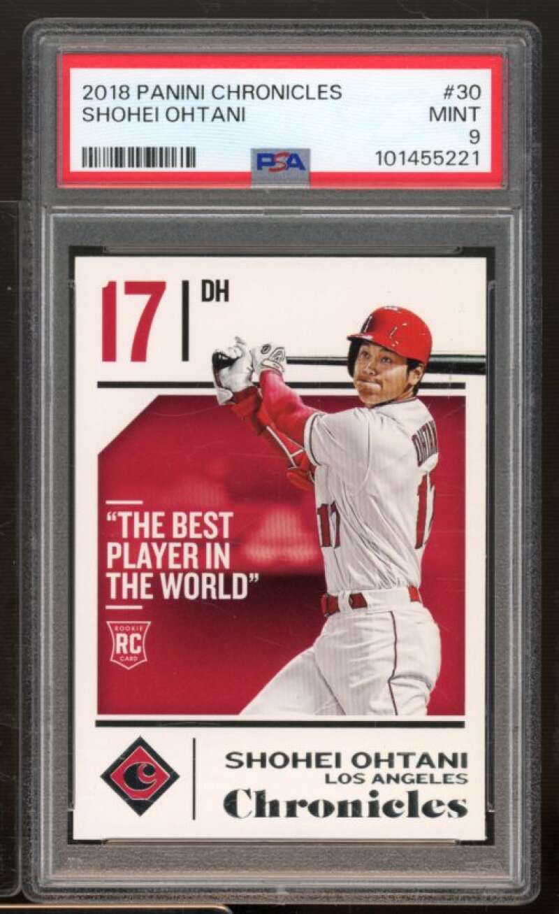 Shohei Ohtani Rookie Card 2018 Panini Chronicles #30 PSA 9 Image 1