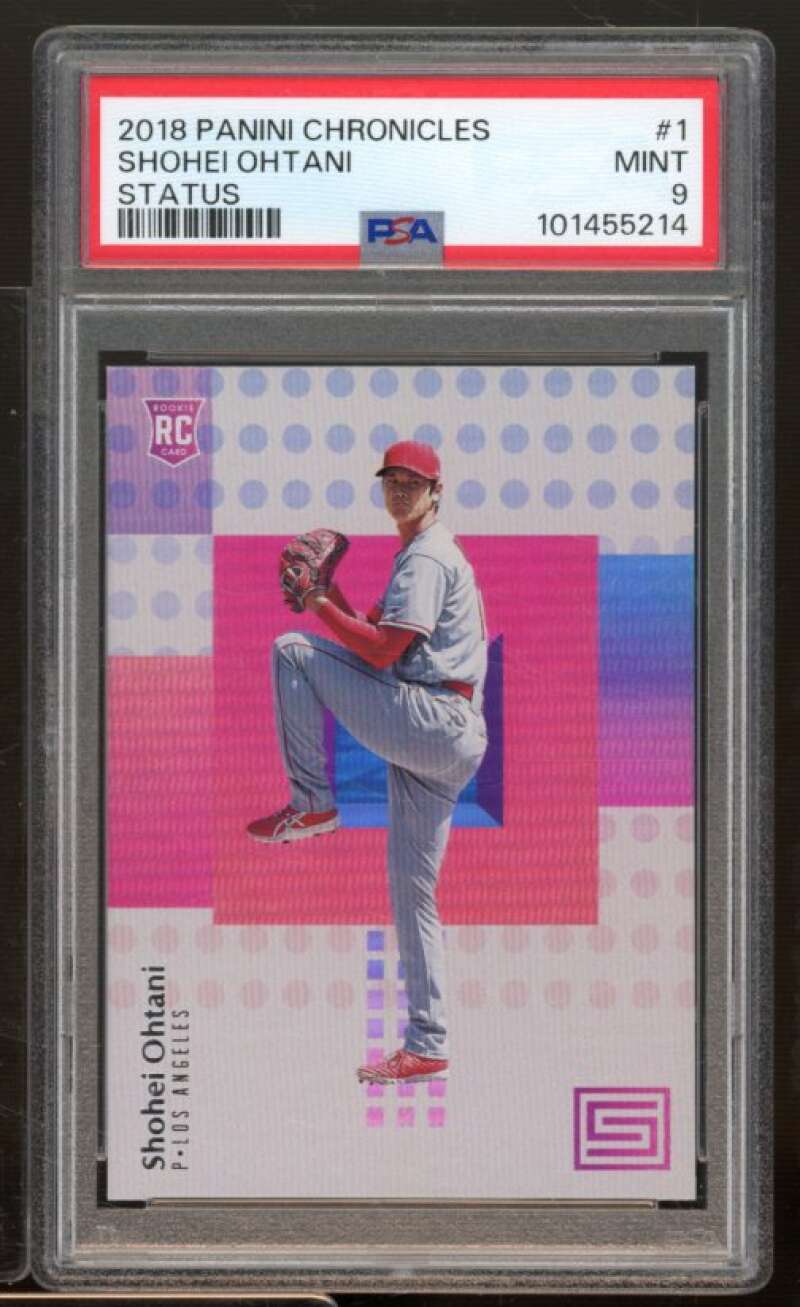 Shohei Ohtani Rookie Card 2018 Panini Chronicles Status #1 PSA 9 Image 1