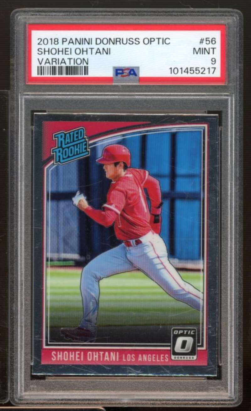 Shohei Ohtani Rookie Card 2018 Panini Donruss Optic Variation #56 PSA 9 Image 1
