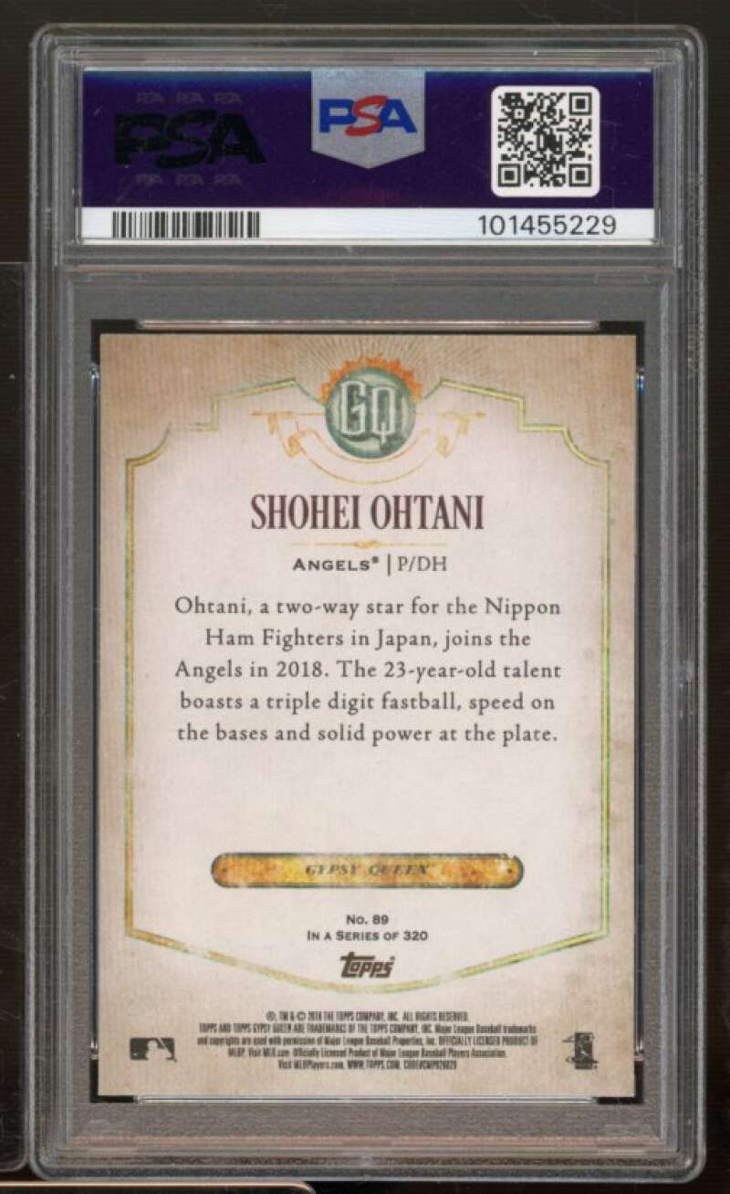 Shohei Ohtani Rookie Card 2018 Topps Gypsy Queen #89 PSA 9 Image 2