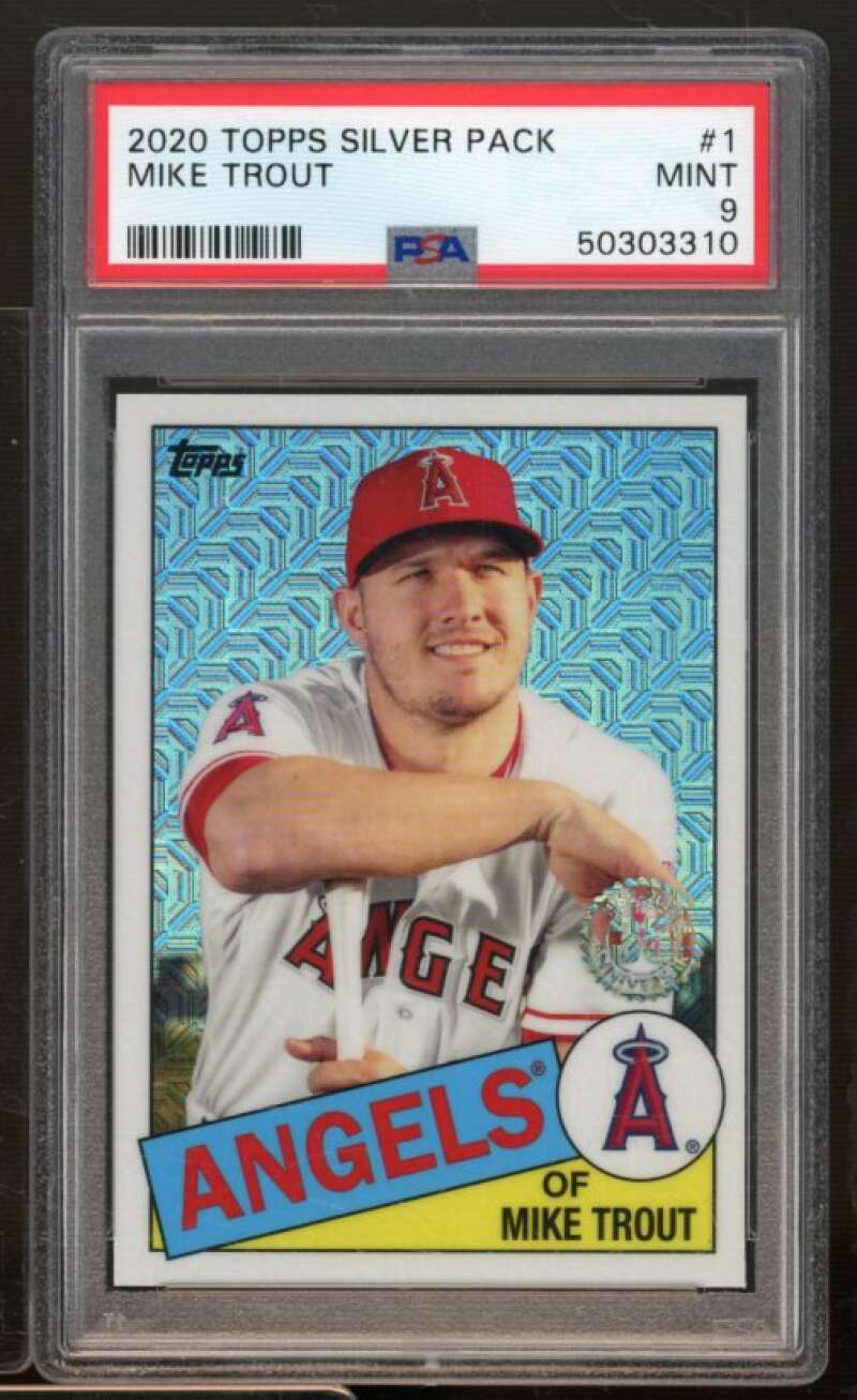 Mike Trout Card 2020 Topps Silver Pack #1 PSA 9 Image 1