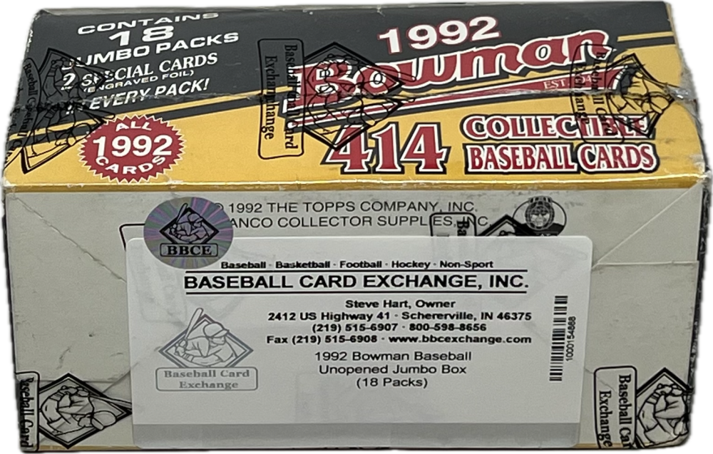 1992 Bowman Baseball 18-Pack Jumbo Box BBCE Image 3