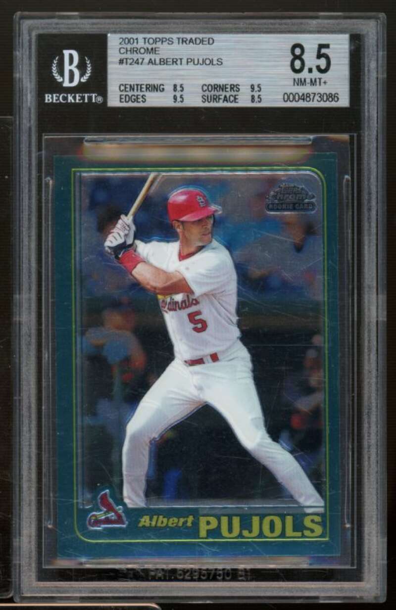 Albert Pujols Rookie Card 2001 Topps Traded Chrome #T247 BGS 8.5 Image 1