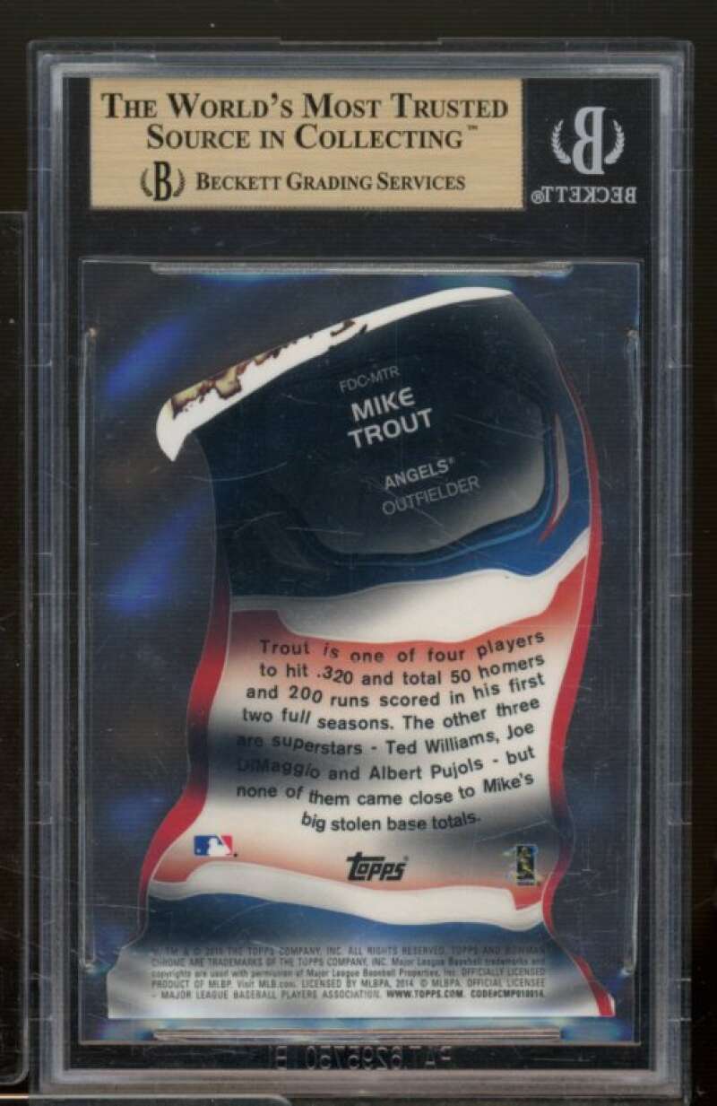 Mike Trout Card 2014 Bowman Chrome Fire Dic-Cut Refractors #FDCMTR BGS 9.5 Image 2