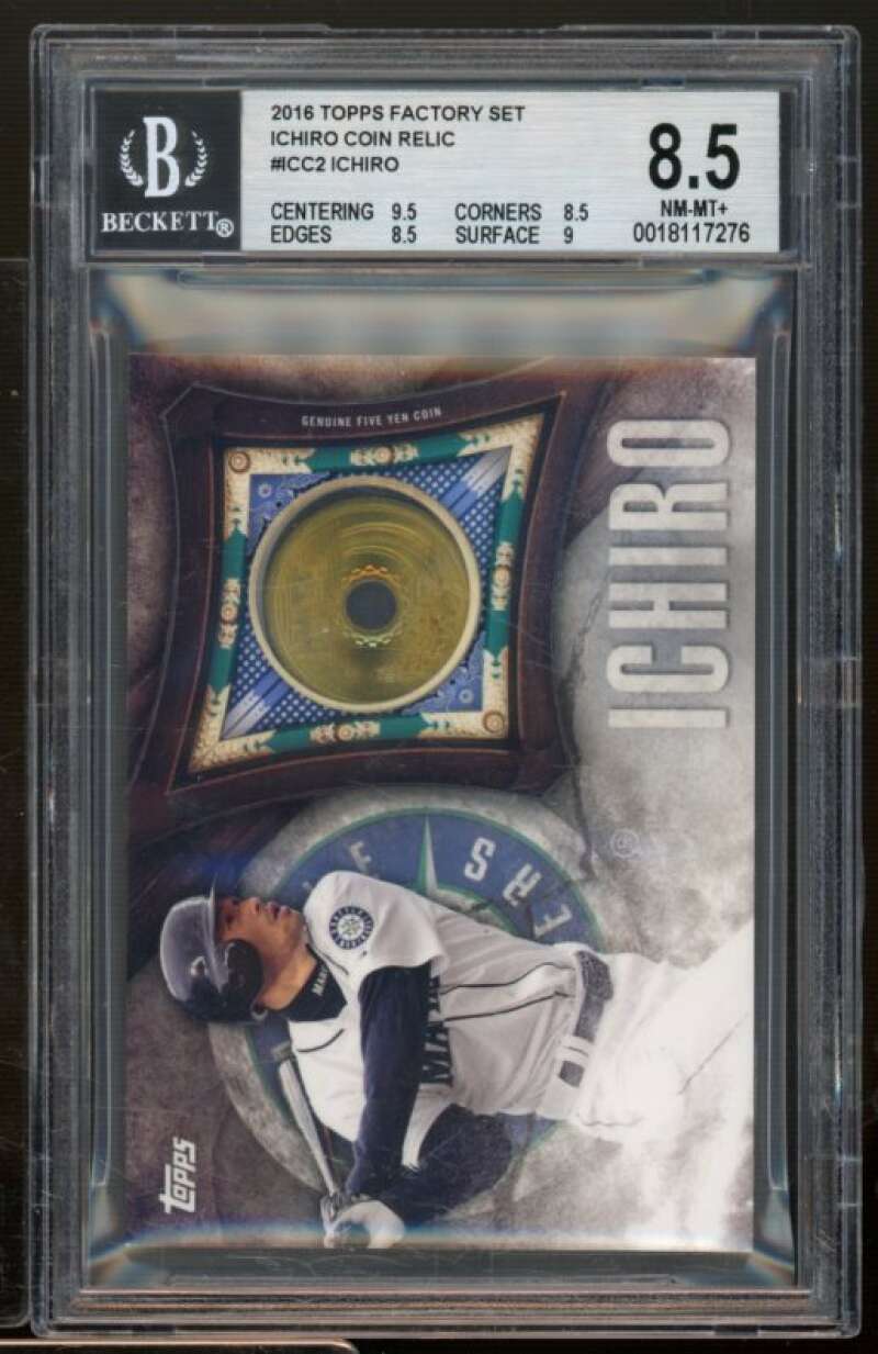 Ichiro Suzuki Card 2016 Topps Factory Set Coin RElic #Icc2 BGS 8.5 Image 1