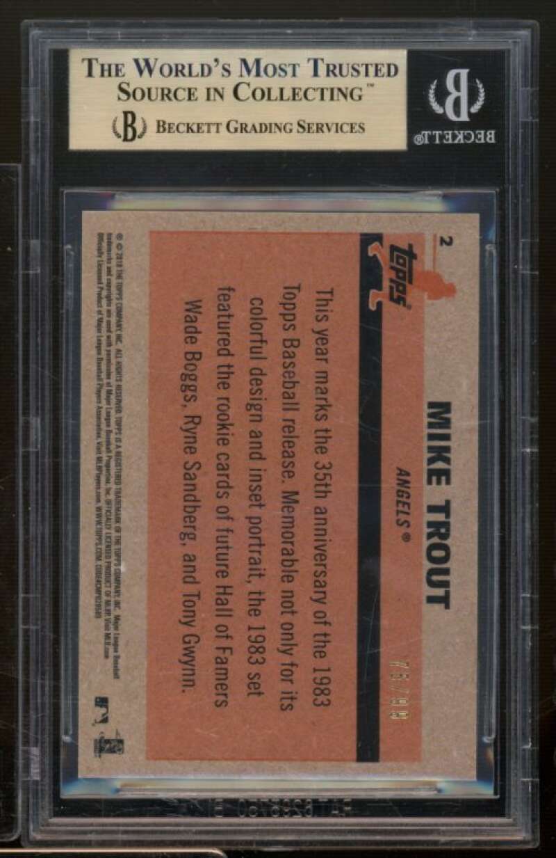 Mike Trout 2018 Topps '83 Silver Pack Chrome Green Refractors (75/99) #2 BGS 9.5 Image 2