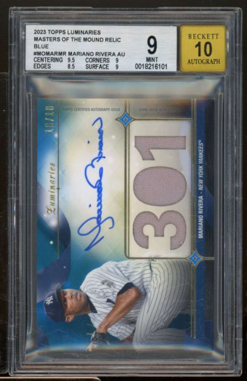 Mariano Rivera Card 2023 Topps Masters Mound Relics BLue (10/10) #Momarmr BGS 9 Image 1