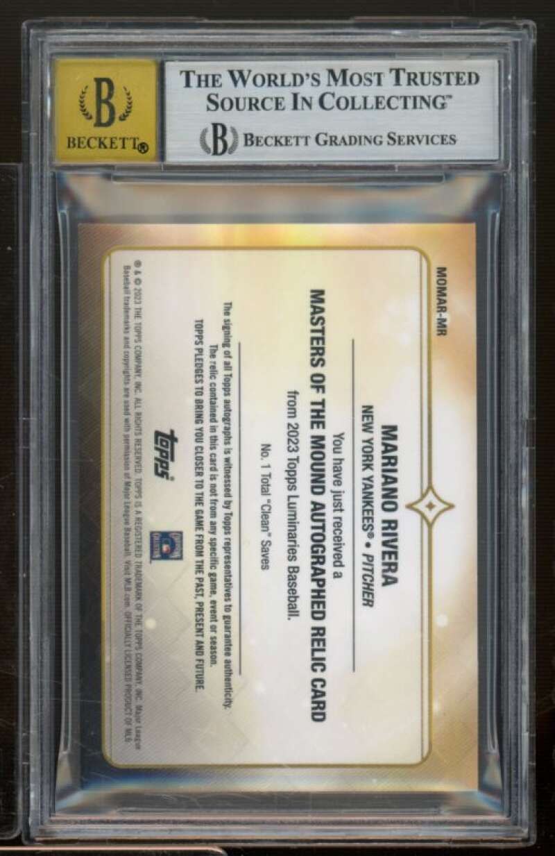Mariano Rivera Card 2023 Topps Masters Mound Relics BLue (10/10) #Momarmr BGS 9 Image 2