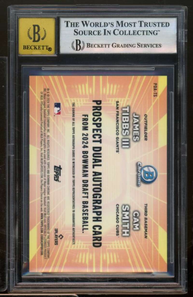James Tibbs/Cam Smith Rookie 2024 Bowman Chrome Draft Dual Auto #Pdats BGS 9 Image 2
