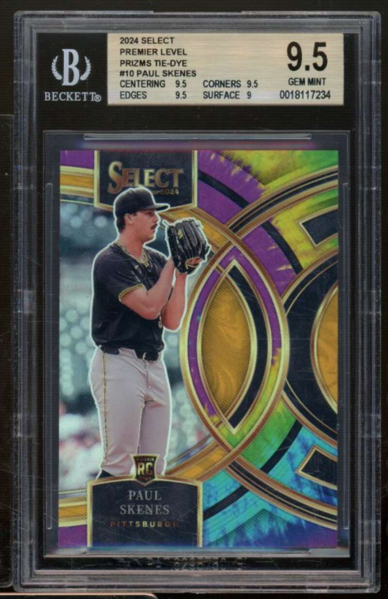 Paul Skenes Rookie 2024 Select Premier Level Prizms Tie-Dye (3/25) #10 BGS 9.5 Image 1