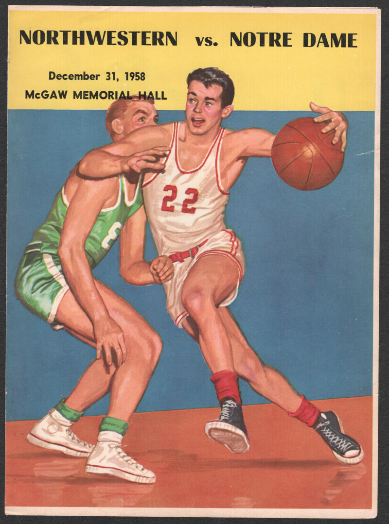 1958 Northwestern vs. Notre Dame McGaw Memorial Hall Basketball Program Image 1